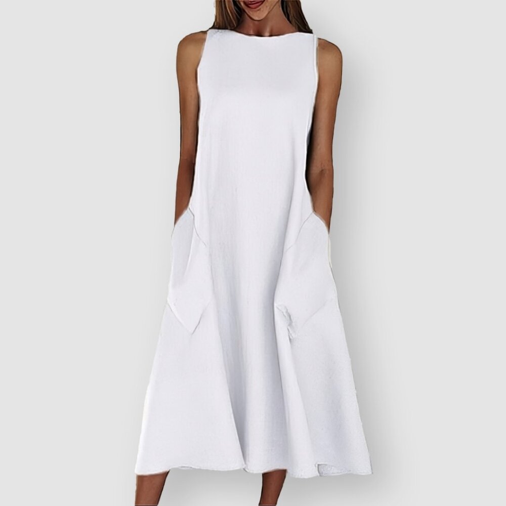 Midi Boatneck A-Line Dress